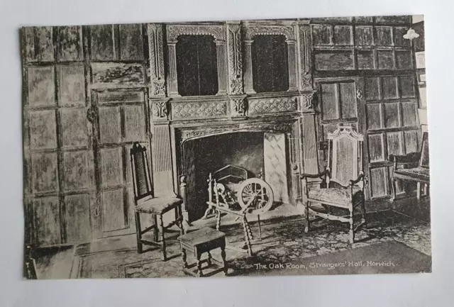 Unposted Jarrolds' Series Postcard - The Oak Room, Strangers Hall, Norwich #B