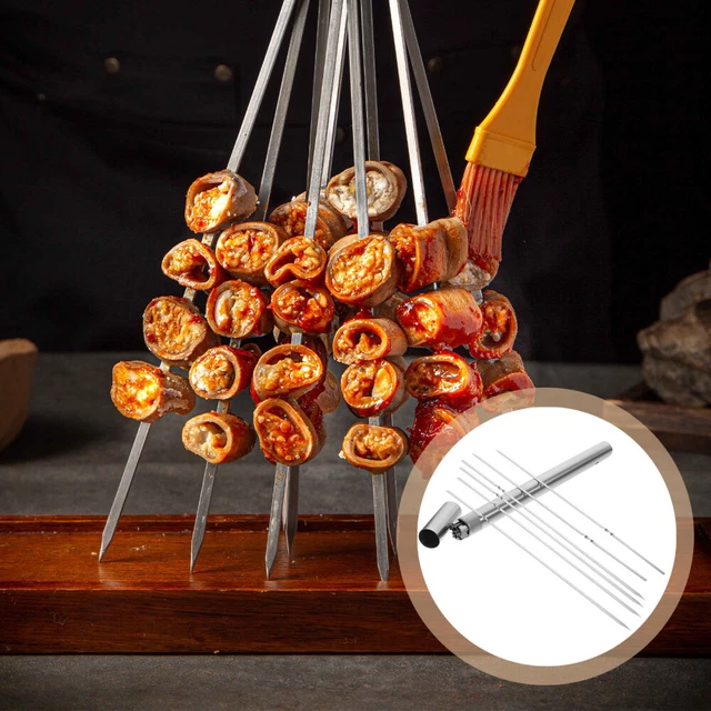 25 Aiguilles à Roulade En Inox - 11 Cm - Pour Brochettes, Roulades De Bœuf Et Apéros - Lavables Au Lave-vaisselle