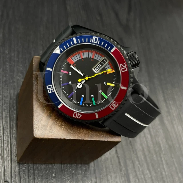 Orologio Mod Su Personalizzato Stile SKX NH36 Movimento Automatico BL/RD/SL Ore Arcobaleno BK/WT 2