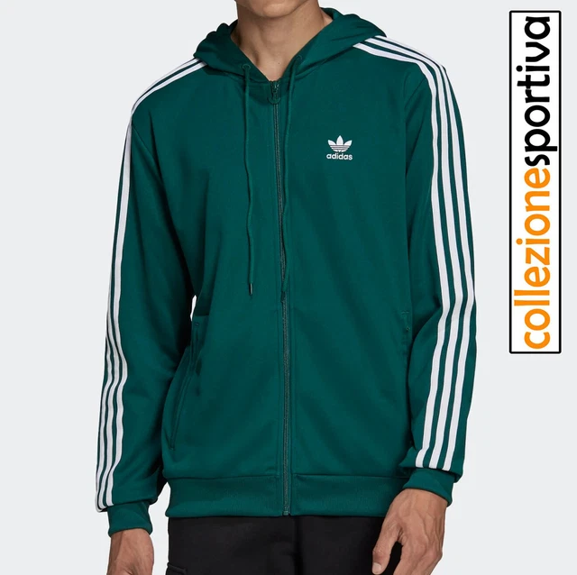 FELPA UOMO/DONNA ADIDAS FZ HOODY TRACK TOP - HB9511 col. VERDE/BIANCO