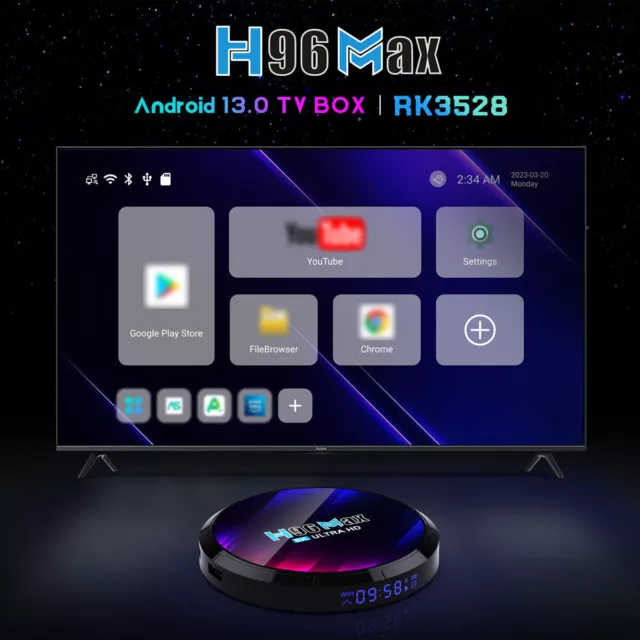 H96 Max RK3528 Android 13 Wifi Smart TV BOX 64GB 8K Ultra HD WiFi Media Player 3