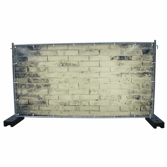 340 x 173 cm | Steinwand Bauzaunbanner, Garten, Sichtschutz (1627)