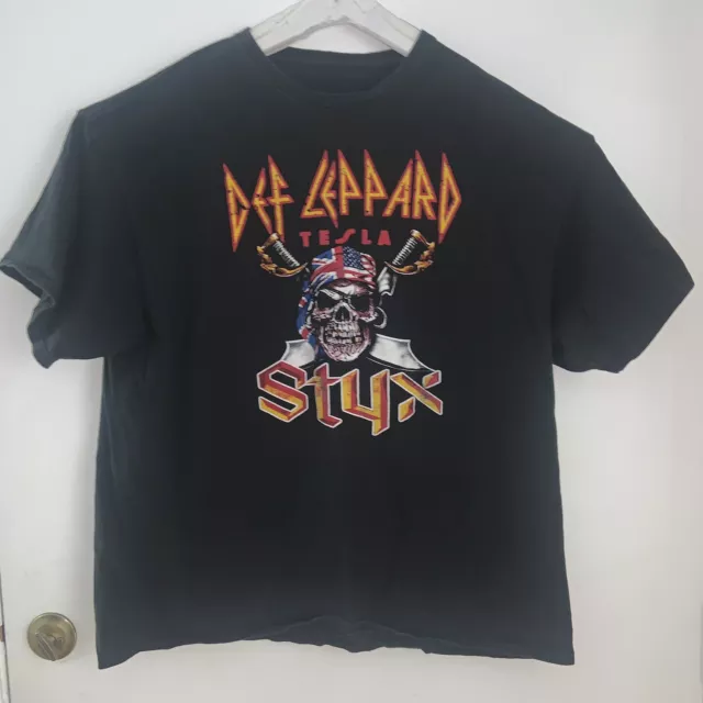 Def Leppard Styx Tesla Concert Tour T Shirt 2015 Men’s XL