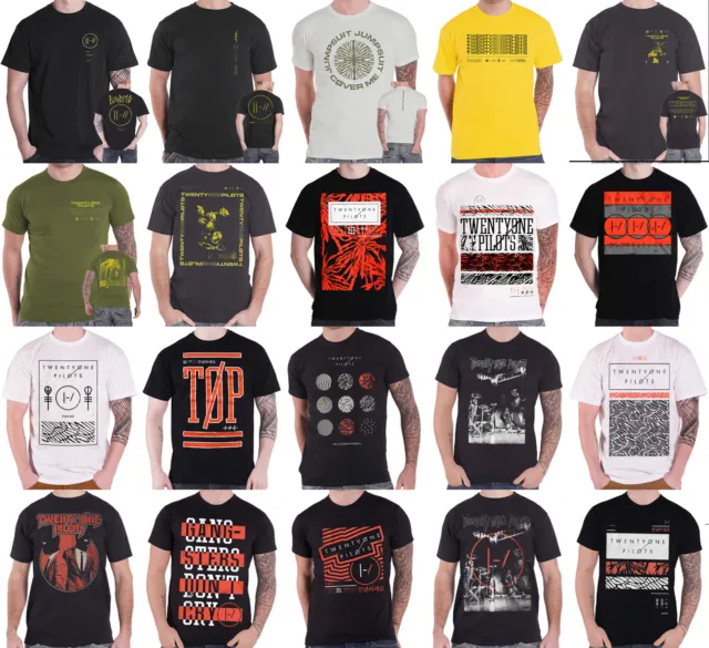 Offizielles 21 Twenty One Pilots T-Shirt Band Logo Trench Overall Clique neu Herren
