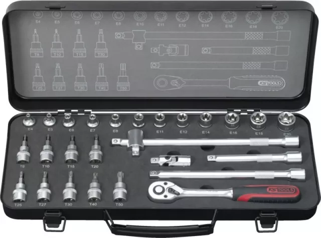 KS Tools 3/8" Steckschlüssel Satz 26tlg Torx  Knarre Ratsche