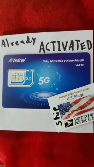 Telcel Mexico SIM Card ACTIVATED UNLIMITED Calls Canada USA MEXICO All Networks