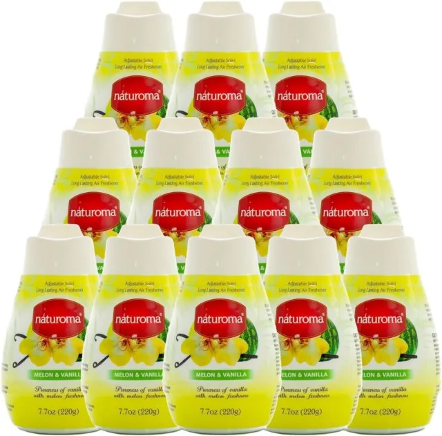 Pack of 12 -Naturoma Air Freshener Solid Gel 12x 220g -Melon & Vanilla