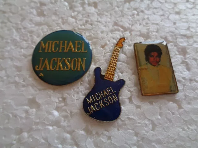 Job lot of 3 Michael Jackson rock star metal lapel pins