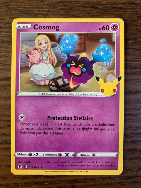 Coffret Pokémon Célébrations – Cosmog Holo 013/025 – 10 Cartes Françaises – Myboost X Épée Et Bouclier