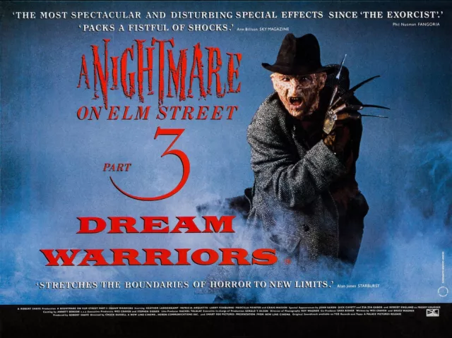 A Nightmare on Elm Street 3 Dream Warriors Uk quad poster print 30x40" FREE P&P