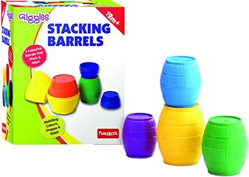 Funskool Giggles Stacking Barrels, Multi Color (Free shipping worldwide)