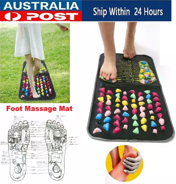 Reflexology Foot Massage Mat Pad Pain Relief Walk Stone Relaxation Acupoints Au