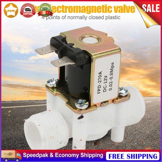 DC 12V Water Solenoid Valve Plastic 0.02-0.8mpa for Garden Sprinkler Irrigation