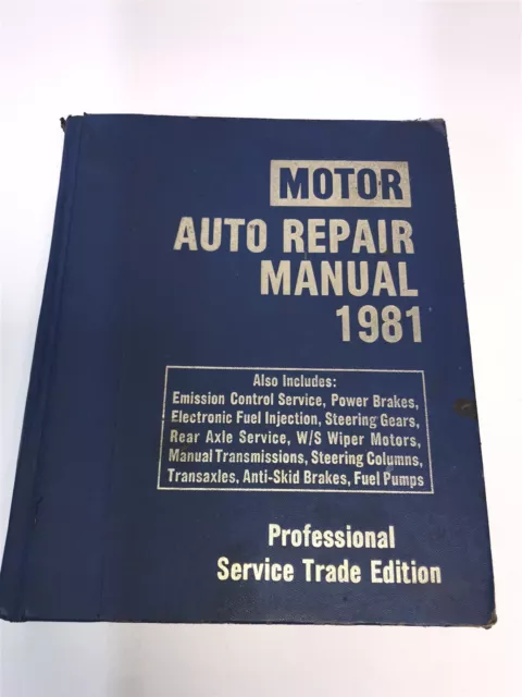 Motor Auto Repair Manual 1981 Professional Service Trade Edition