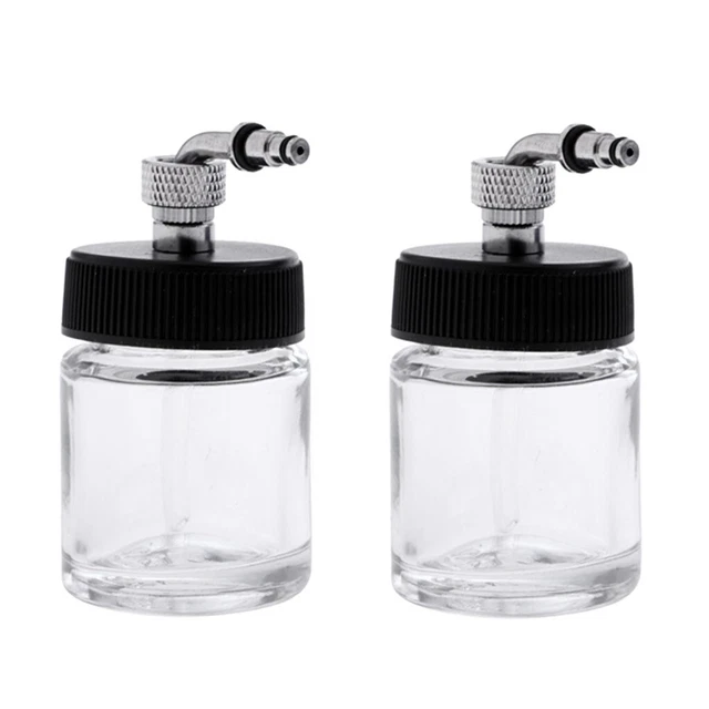 2pcs côté-pot aérographe bouteille en verre support d'alimentation
