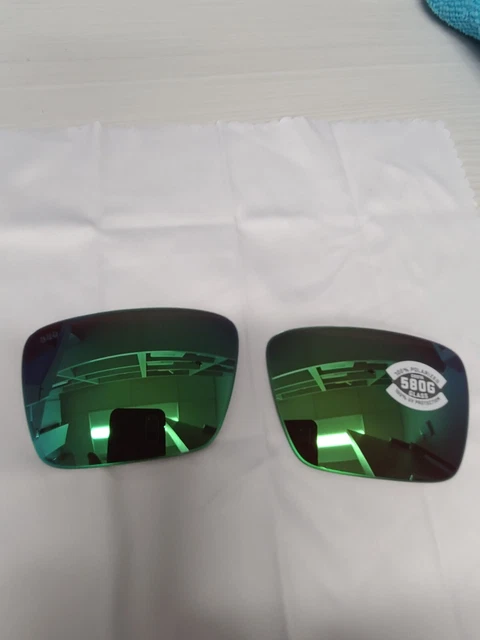 AUTHENTIC Costa Del Mar PERMIT Polarized 580G GREEN MIRROR Replacement Lenses