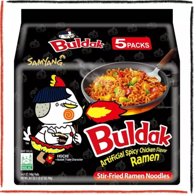 Samyang Noodles Ramen Piccante al Gusto di Pollo (5 Confezioni da 140g)