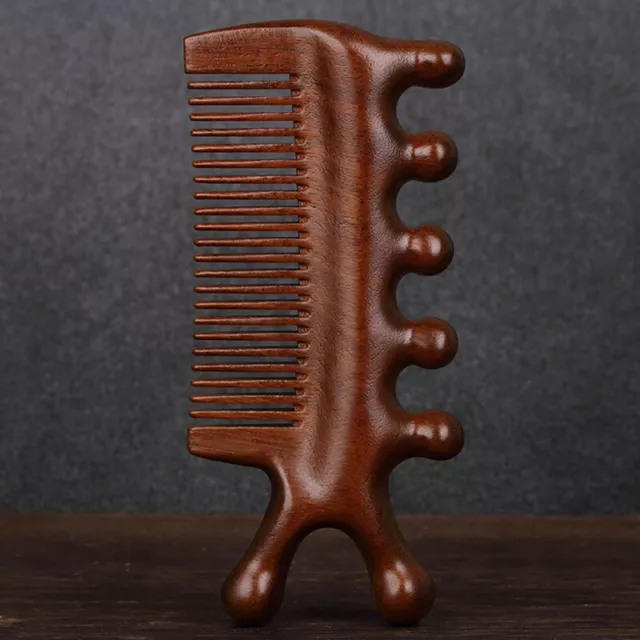 3 in1Body Meridian Massage Comb Sandalwood Five Wide Tooth Comb Anti-static Comb