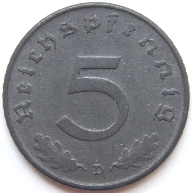 Münze Alliierte Besatzung 5 Reichspfennig 1947 D in Vorzüglich