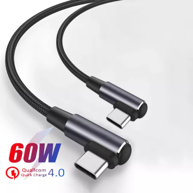 90 Grad Rechter Winkel USB C zu USB Typ C Kabel Schnell ladung PD 60W