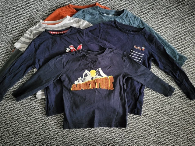 Pacchetto ragazzi 3-4 top leggeri a maniche lunghe Next Tesco John Lewis blu primavera