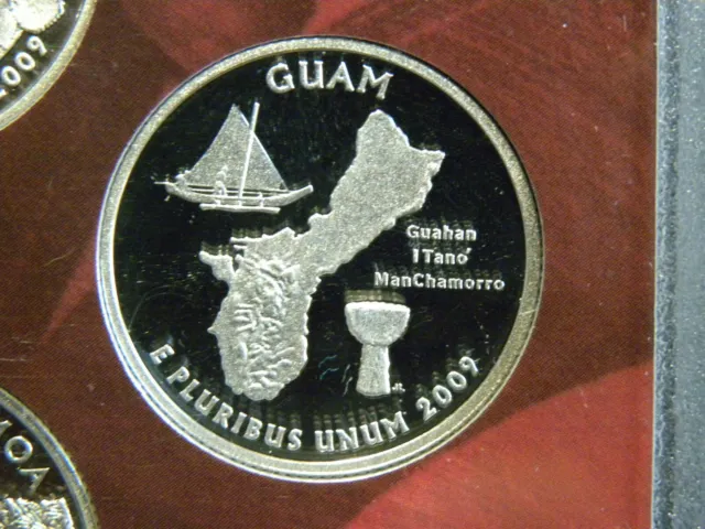 2009 S Silver Gem Proof Guam Territories Quarter 90% Silver  Free Ship