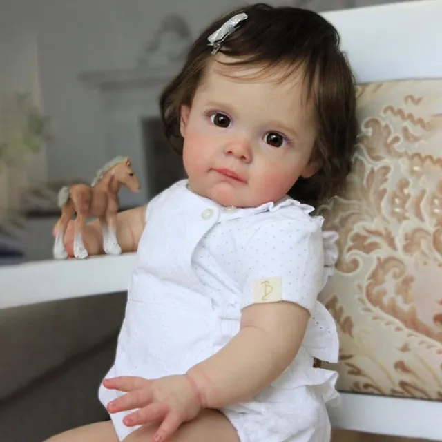 60CM Huge Lifelike Toddler Reborn Baby Doll Cloth Body Vinyl Handmade Girl Toy