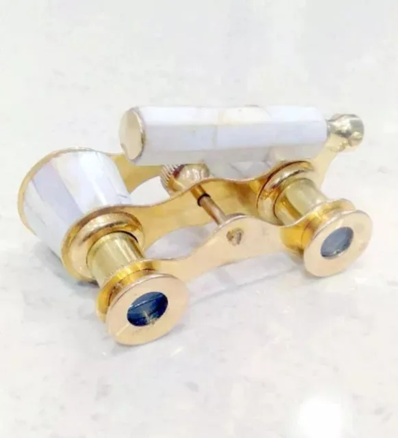 Beautiful Opera Brass Binoculars Mother of Pearl La Dauphin Paris Opera Glasses