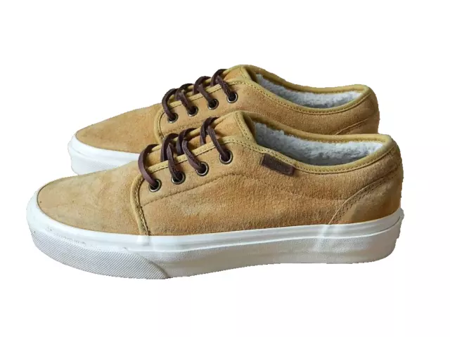 VANS ERA VULC Winter Trainers Honey Brown Suede with Fur Lining