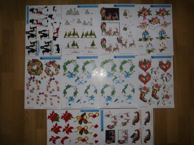 Bastelauflösung:10x 3D-Etappen-Bögen Weihnachten v. Angelika Wagner - 1 Motiv 2x