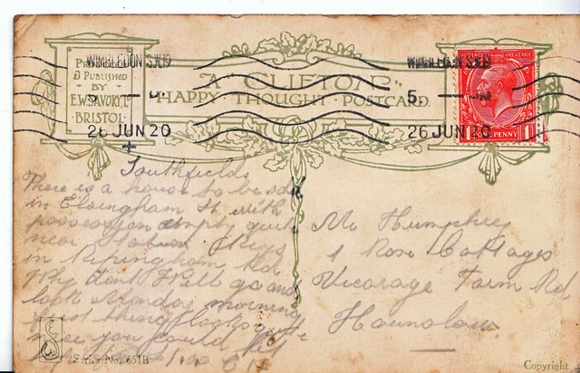 Genealogy Postcard - Family History - Humphrey - Hounslow   U3797