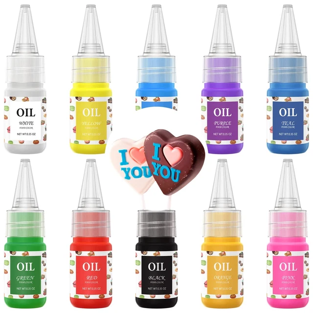OIL BASED FOOD Coloring Chocolate, 10 Colors Candy Coloring for