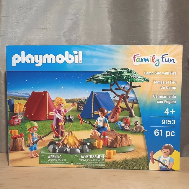 NEW FAMILY FUN Playmobil Camp Site with Fire 9153 Campsite Family