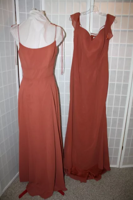 NWT Lot of 2 coordinating Allure Bridal SIERRA chiffon Bridesmaids Size 10 & 12