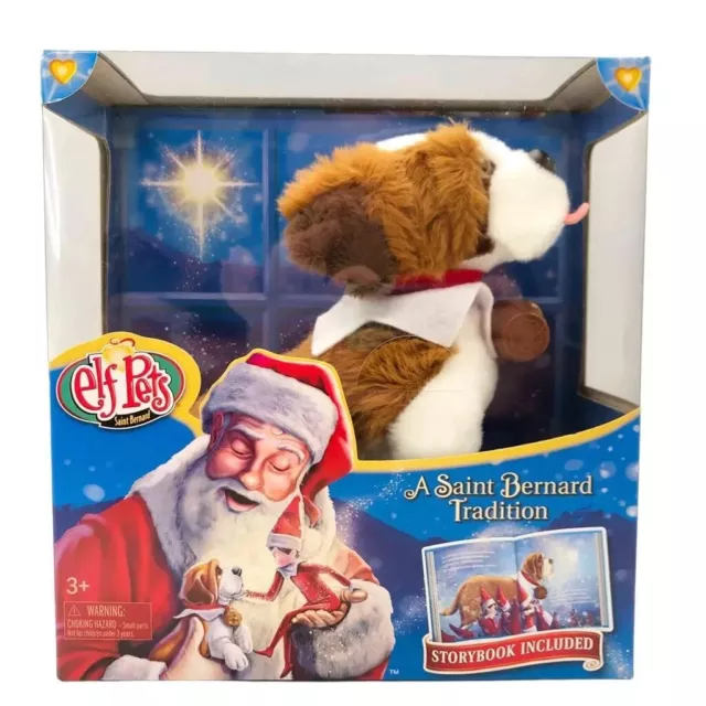 Elf Pets A Saint St. Bernard Tradition Plush Dog w/Book Christmas Holiday Gift