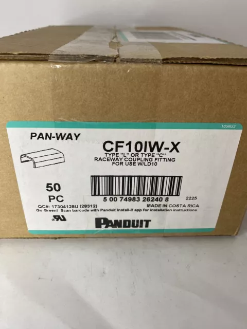 Box of 50 Panduit CF10IW-X Pan-Way Type L or C Raceway NEW 3
