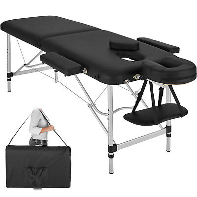 Table Banc Lit de massage pliante Cosmetique en Aluminium esthetique noir + sac