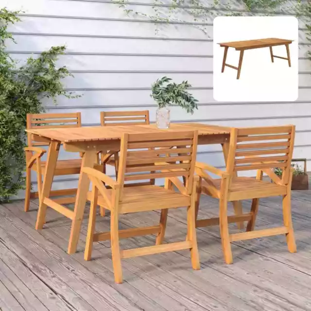 Table de Jardin Meuble d'Extérieur Patio Terrasse Bois d'Acacia Solide