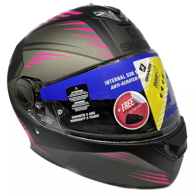 Shark Skwal 2.2 Hallder Full Face LED Motorradhelm Pink Medium Pinlock 3