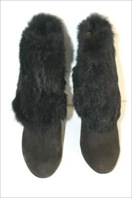 SAN MARINA  Bottines Boots Daim Fourrure Noire T 40 TBE