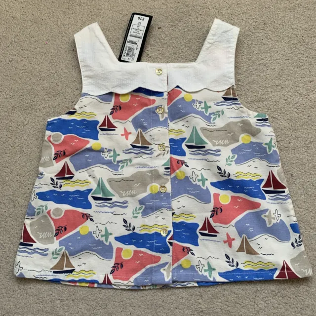 Brand New. M&S AUTOGRAPH GIRLS SUMMER WHITE MIX BOAT PRINT TOP AGE 7-8 YEARS