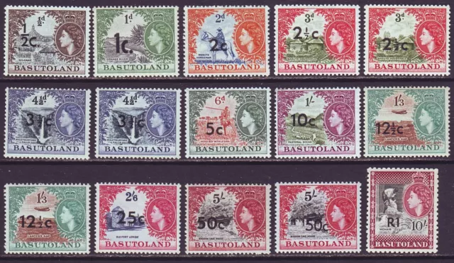 Basutoland 1961 SC 61-71 MH Set Surcharged