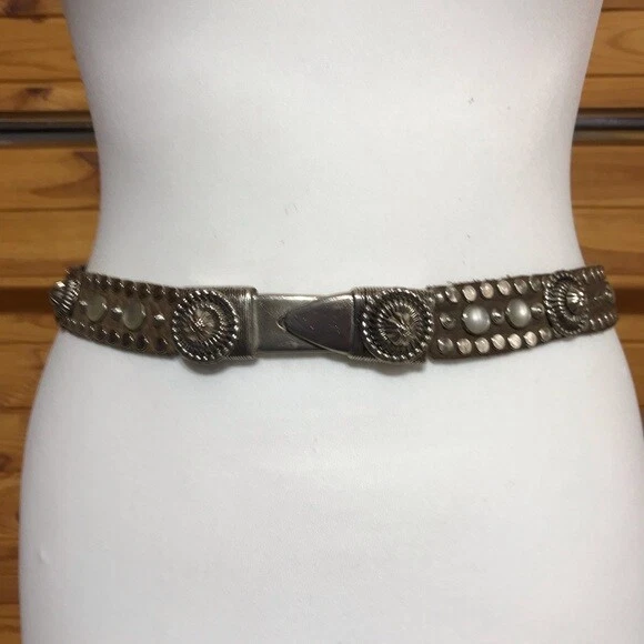 Lily Farouche Munich Germany metal studded & leather vintage rare handmade belt