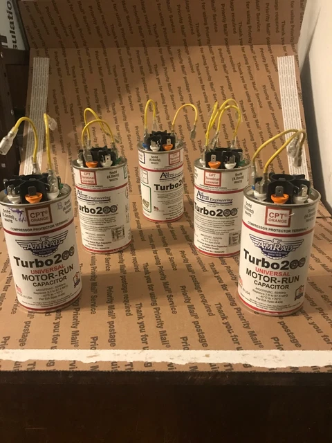 Lot (5) Amrad Turbo 200 Cpt Motor Capacitors (3) 2019 (2) 2021