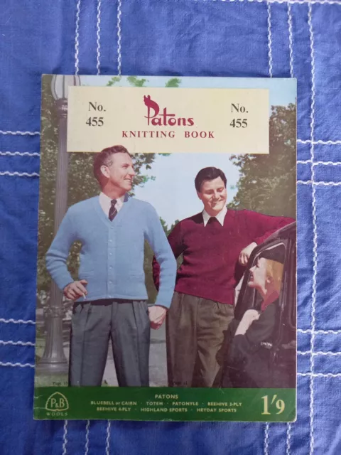 Patons knitting pattern bk 455 MENS Vintage 1950s