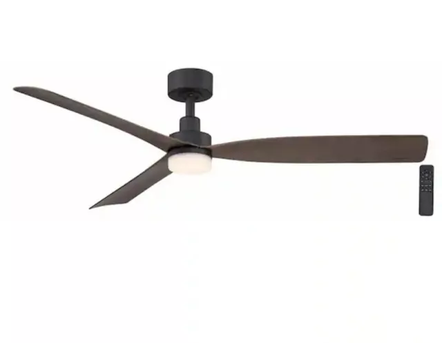 Hampton Bay Marlston 52 in. LED Indoor/Outdoor Matte Black Ceiling Fan New