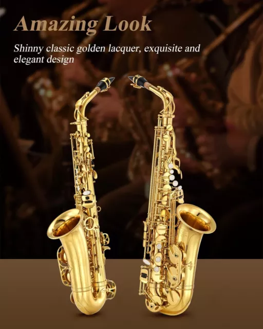 Eastar SAX Alto Saxophone E Flat F Key Saxaphone + Case Mouthpiece School Band 3