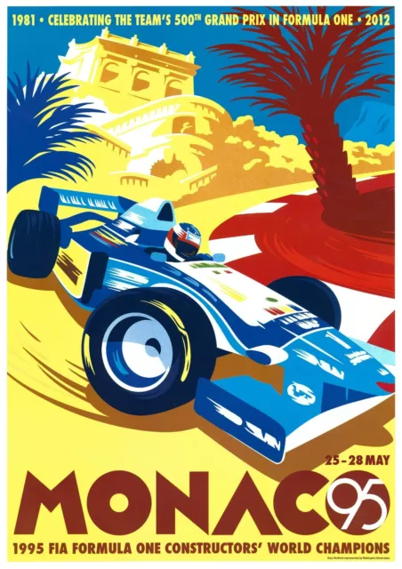 Ferrari F1 Monaco 1995 Art Print Grand Prix Racing Art Print Poster 17 x 22in