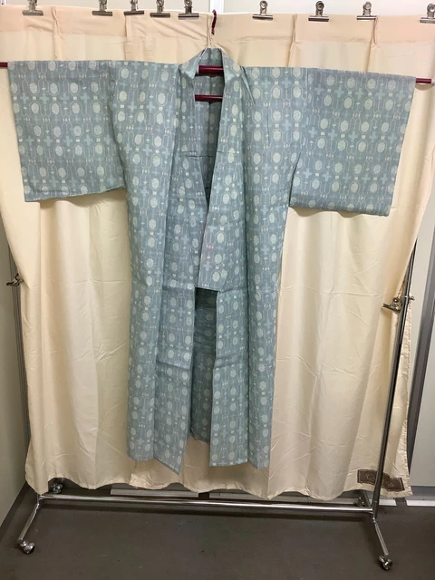 Japanese Vintage Kimono pure silk pattern Traditional length 55.90 inch used