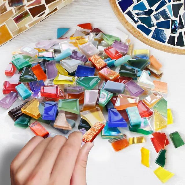 DIY Mosaic Fragments Irregular Shaped Handmade Stone Jade  Glass ParticlLN